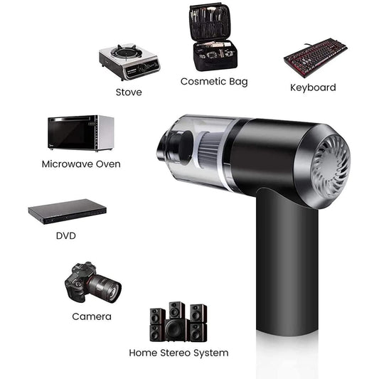Portable USB Vacuum Cleaner with LED Light for Home (2 in 1 Vaccum Cleaner 120w)(Black), HEPA Filter